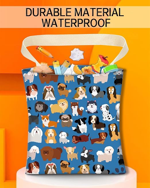 Car Garbage Can, Car Trash Bag, Car Garbage Bag, Hanging Car Trash Can for Car Accessories, Vehicle, Travelling, Camping, Cute Car Back Seat Organizer, Cute Blue Dogs