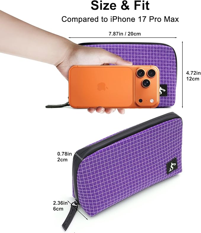 simtoper Small Electronics Organizer Travel Case – Slim Travel Cable Pouch for Small Tech Accessories, Cords, Chargers, Earbuds – Lightweight Mini Tech Bag for Backpack, Business, Travel