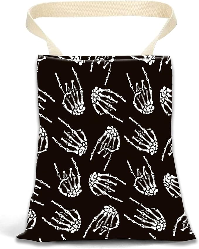 Car Garbage Can, Car Trash Bag Can for Vehicle, Travelling, Camping - Hanging Back Seat Organizer With Rock Skull Hands Design