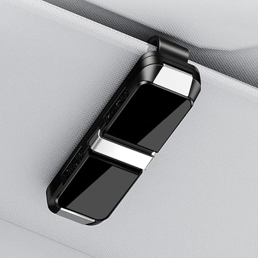 Sunglass Holder for Car Visor Clip Double-Headed, Push-Button Opening Car Sunglass Holder, Visor Sunglasses Holder Clip, Fits Cars, Trucks, SUVs and More (Double-Headed)
