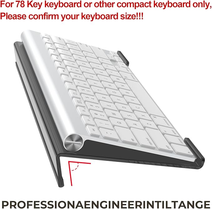 Acrylic Computer Keyboard Stand for Desk, Keyboard Riser Tilt Lift, Keyboard Holder for Desktop, Desk Keyboard Lifter（Black）