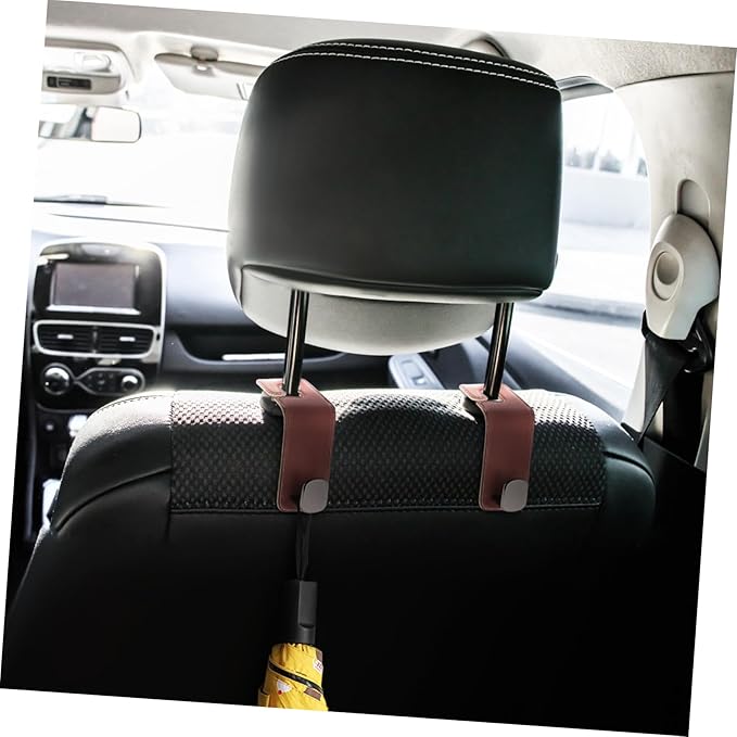 SOLUSTRE 2pcs Heavy-duty Metal Car Hooks for Headrest Purse Hanger Car Interior Accessories Easy Setup Stylish Organizer