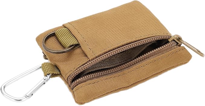 Mini Size EDC Utility Pouch Bags, Molle Pouch with Carabiner, EDC Pocket Organizer, Mini Molle Pouch Wallet for Biking Camping