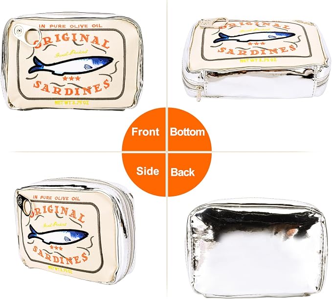 Canned Sardines Makeup Bag, Canned Sardines Style Toiletry Bag Cute Travel Bag Creative Cute Makeup Bag Aesthetic Toiletry Bag for Women