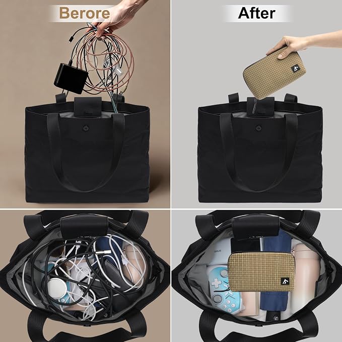 simtoper Small Electronics Organizer Travel Case – Slim Travel Cable Pouch for Small Tech Accessories, Cords, Chargers, Earbuds – Lightweight Mini Tech Bag for Backpack, Business, Travel
