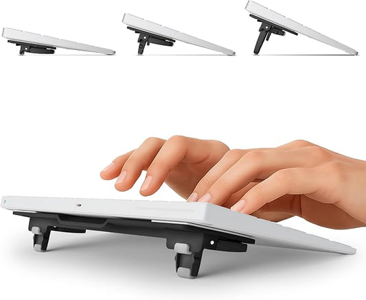 ESC Flip Keyboard Stand for Desk, Compact Tilting Riser with 3 Adjustable Angles for Ergonomic Typing, Compatible with Magic Keyboard & Flat-Back Models