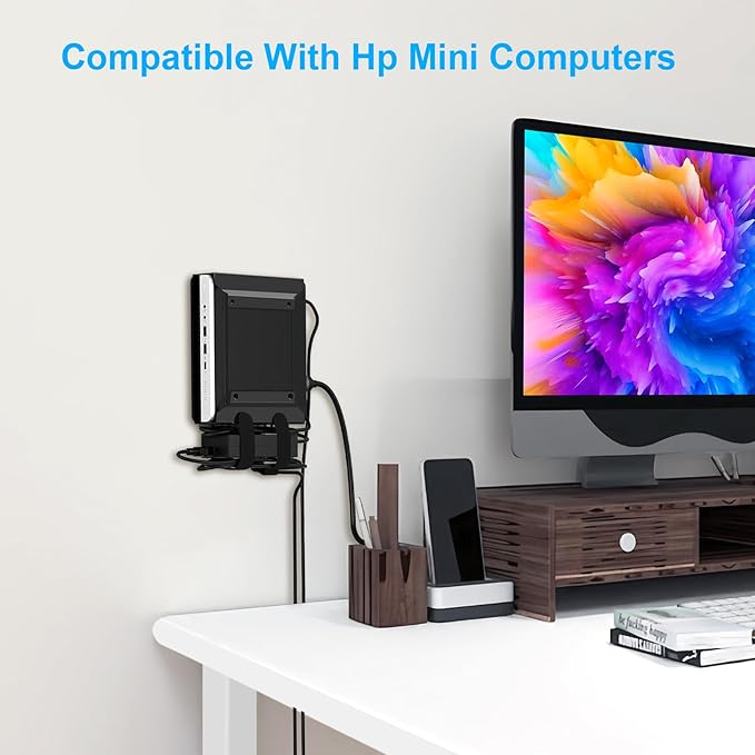 2 Pack Mini PC VESA Mount Compatible with HP Desktop Mini, Wall VESA and Under Desk Mount for HP Pro Mini 260 400,for HP ProDesk 400 405 600,for HP EliteDesk 705 800 805