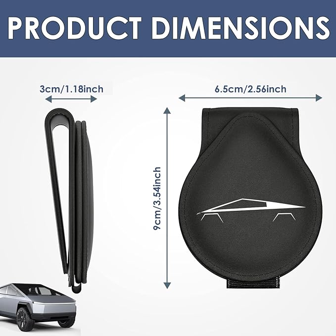 Car Sunglass Holder Compatible with Tesla Cybertruck 2025 2024 Cyberbeast Interior Accessories Organizer Leather Eyeglass Hanger Visor Ticket Card Clip Magnetic Cyber Truck Sunglasses Holders (Black)