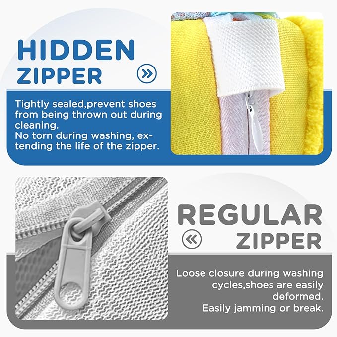 Aship Shoe Washing Machine Bag, Laundry Shoe Bag for Washer and Dryer - 2PC Reusable Shoe Cleaning Bag for Sneakers,Tennis Shoes, 360° Deep Cleaning With Self-locking Zipper - Yellow