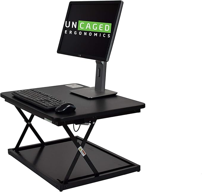 Uncaged Ergonomics CHANGEdesk Mini - Affordable Height Adjustable Stand Up Desk Conversion and Laptop Standing Desk Converter (2 Pack | Black)