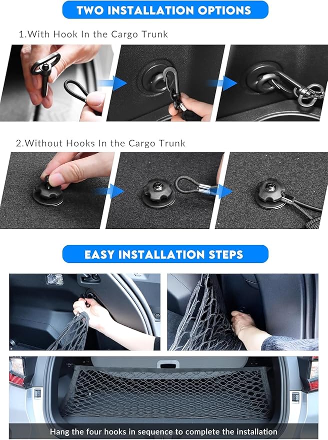 MARCHFA Car Rear Trunk Cargo Net Compatible for 2024 2025 2026 Subaru Impreza Crosstrek Accessories Cargo Storage Organizer Mesh Net