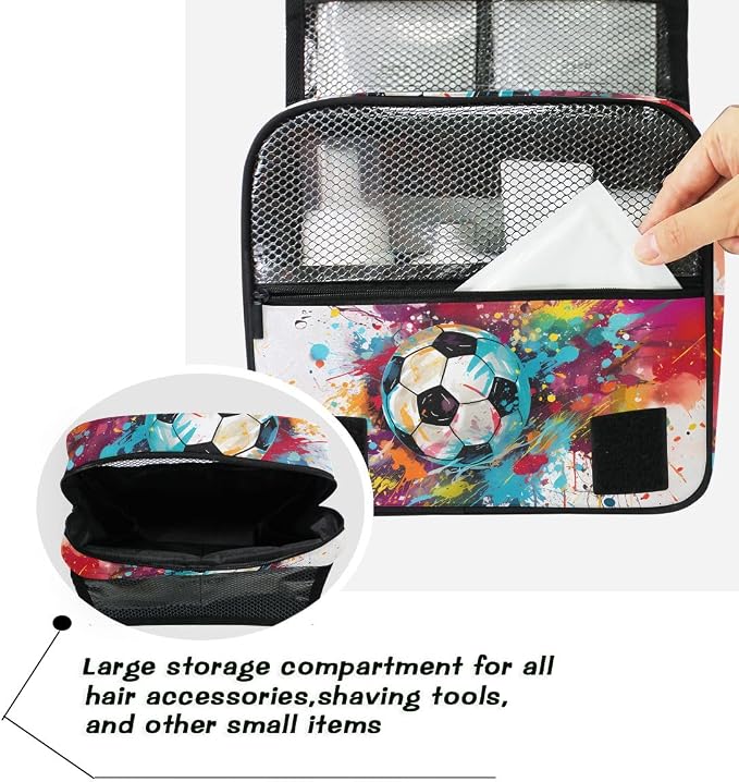 senya Hanging Travel Toiletry Bag 1159 Football Soccer Kit Makeup Case Cosmetics Organizer for Men Women