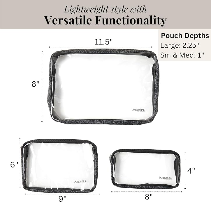 Baggallini Clear Travel Pouches