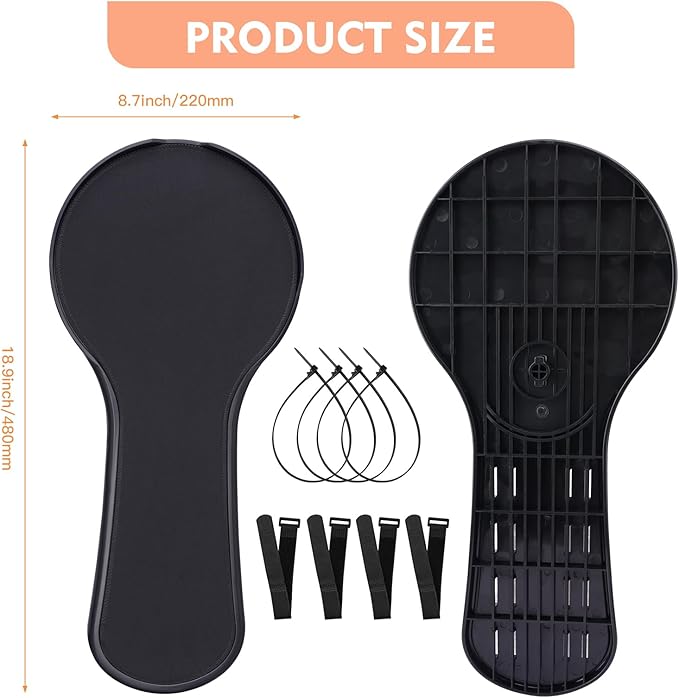 Ergonomic armrest Mouse pad for Chair, Chair arm Mousepad Mouse Tray, Attaches to Chair with Straps,Black