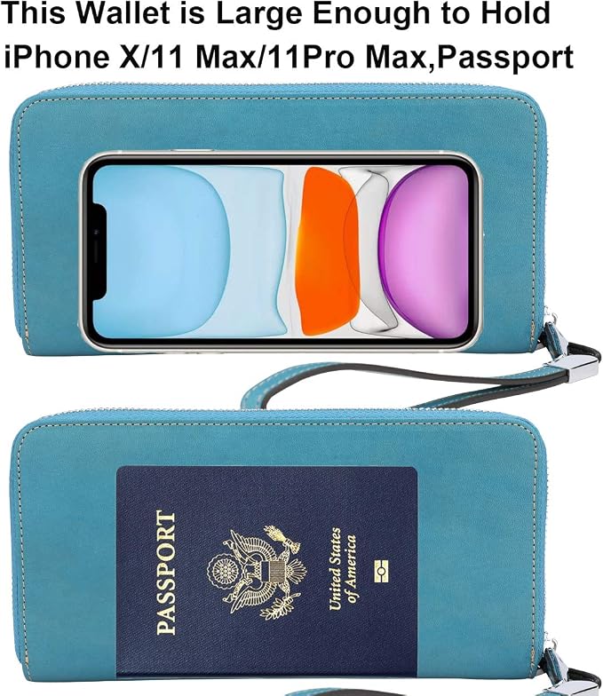 Lavemi Small Compact Women Wallet RFID Blocking Genuine Leather Bifold Purse with ID Windows