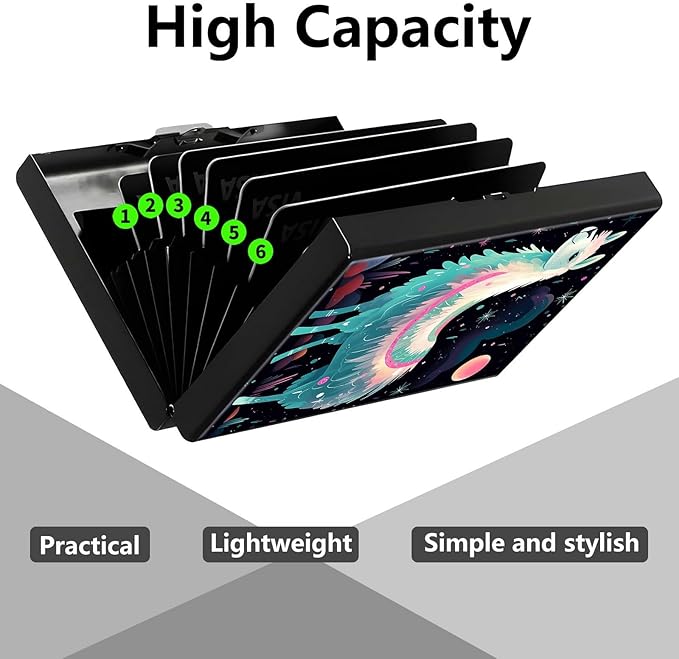 Credit Card Holder, Alpaca Art Design Mini RFID Blocking Aluminum Wallet Slim Metal Hard Case Shell Travel Wallet ID Case Small Credit Cards Case Business Cards for Women Men Girls