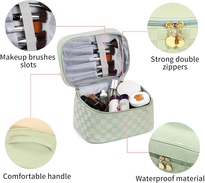 Makeup Bags set of 4 Waterproof Leather Portable Travel Cosmetic Bag Multifunction Organizer Storage for Makeup Brushes, Toiletries and Accessories Toiletry set for Women