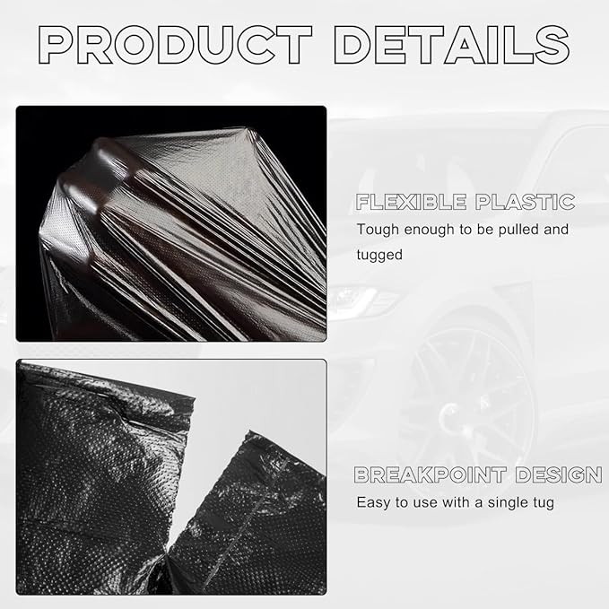 Yourkar Foldable Waterproof Leather Car Garbage Organizer Holder, Automotive Mini Dustbin Container with One Roll Trash Bag, Universal Interior Car Accessories (Trash Bag)