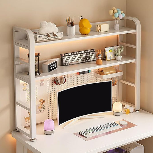 Desk Shelf, Desk Extension Shelf, Desk Extender Side Table, Heavy Duty Desktop Organizer, 3 Tier Desk Extension Shelving Unit for Table Accessories(75x93x25cm/30x37x10in)