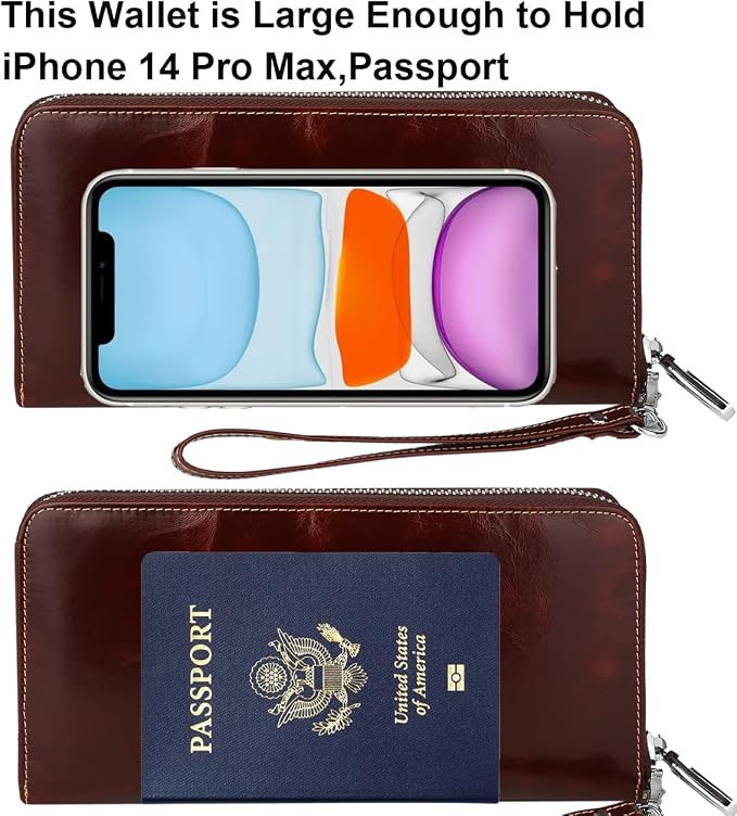 Lavemi Small Compact Women Wallet RFID Blocking Genuine Leather Bifold Purse with ID Windows