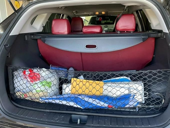 Trunk Organizer Cargo Net for KIA SPORTAGE 2017-2026 – Envelope Style Cargo Net for SUV – Premium Mesh Elastic Car Trunk Organizer Vehicle Carrier Storage – Compatible with Sportage