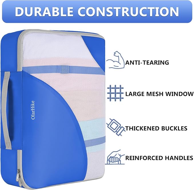 8 Set Packing Cubes for Travel, Gifts for Women Mom,Anti-Tearing Suitcase Organizer,OlarHike Vacation Essentials & Accessories for Cruise Ship