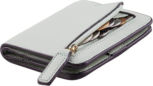 Toughergun Women’s Small Slim Leather Wallet with RFID Protection, Compact Bifold Mini Purse with Clear ID Window