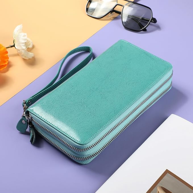 Lavemi Small Compact Women Wallet RFID Blocking Genuine Leather Bifold Purse with ID Windows