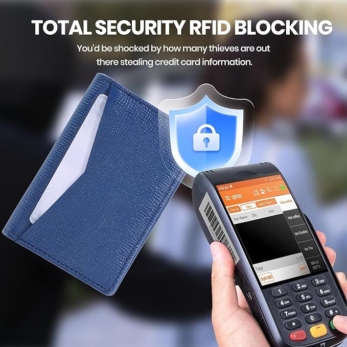 OLEIW Genuine Leather Minimalist Wallet: Slimfold Design for Front Pocket Comfort, Featuring Quick-Access ID Window & Secure RFID Blocking – The Ultimate Balance of Premium Texture and Daily Utility