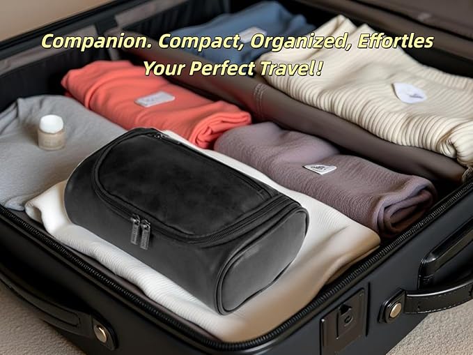 Personalized Small Toiletry Bag for Men,Minimalist Travel Toiletry Organizer Dopp Kit Water-resistant Makeup Bag for Travel Essentials,Travel Gifts For Men Unique