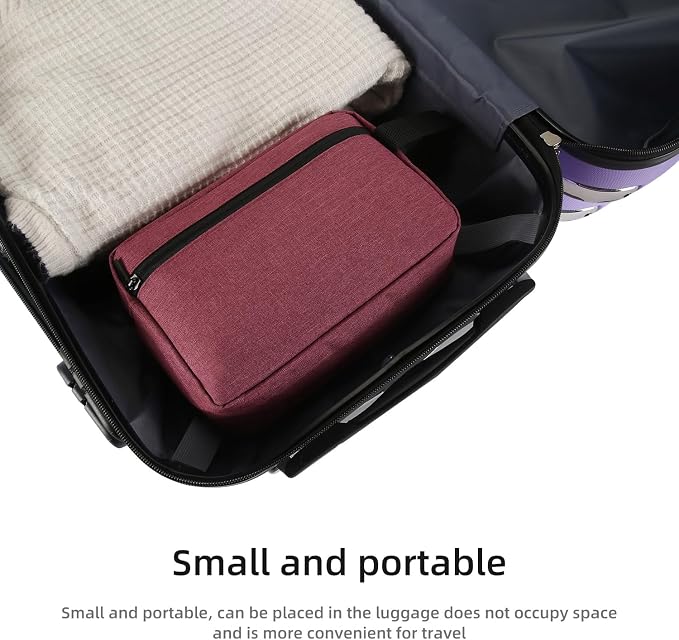 Icramsy Travel Toiletry bag Toiletry bag for women men Hanging Cosmetic bag Travel accessories for Women Men (Purplish red)