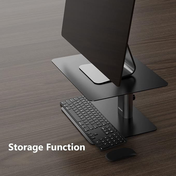 Nillkin Monitor Stand for Desk, Adjustable Height Computer Monitor Stand, Ergonomic Aluminum Computer Stand for Desktop Monitor, iMac, Studio Display XDR, Dell, HP, Lenovo, Other Screen Display, Black