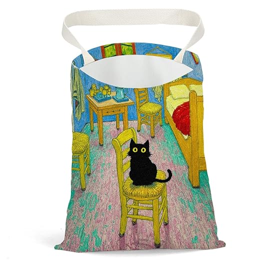 Black Cat Car Trash Bag, Car Trash Bag Hanging, Funny Waterproof Cars Back Seat Hanging Organizer and Storage Trash Bags for Vehicle Travelling Camping