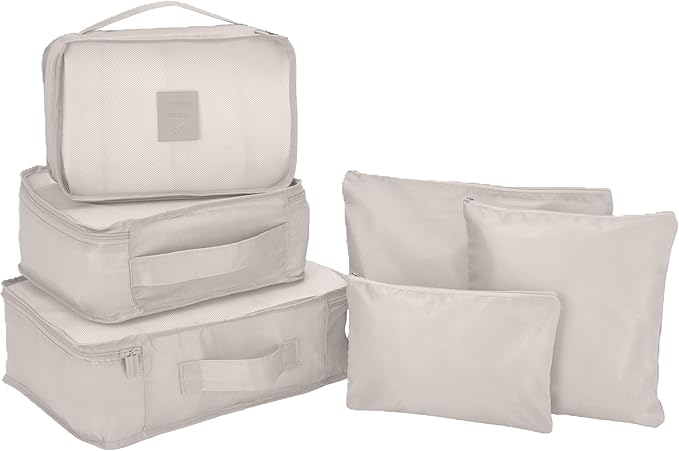 G-FORCE 6-Piece Packing Cube Set | Travel Organizers for Luggage | Suitcase Packing Organizers | Travel Accessories for Carry-On | 100% Polyester