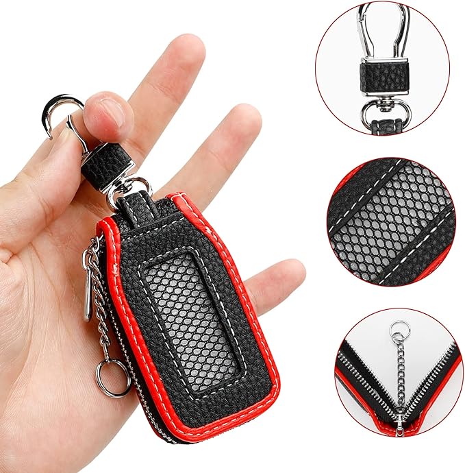 2 Pieces Leather Car Key Chain Case Holder Car Key Case Key Fob Protector Car Key Fob Cover Case
