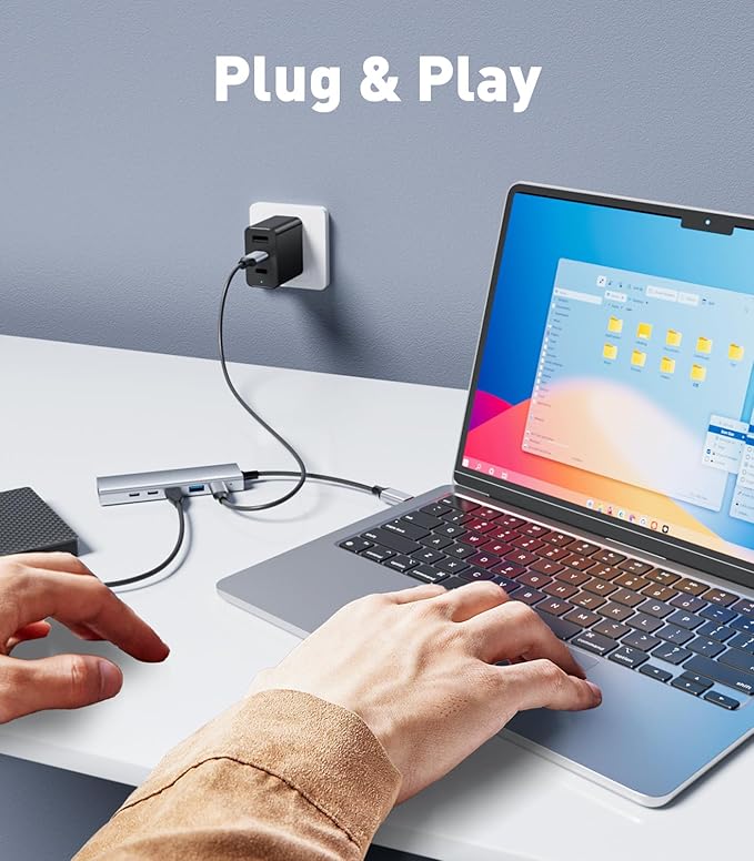 USB-C Hub (6-in-1) Multiport Adapter with 10Gbps USB C 3.2 & USB-A 3.2 4K HDMI, 100W Power Delivery, USBC Dongle for MacBook Pro/Air, iPad Pro, ThinkPad, iMac and More