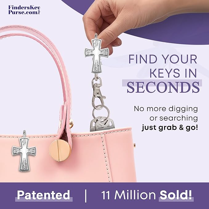 Women’s Bag Charm Key Finder, Car Keychain Hook, Cute Purse Organizer & Tote Bag Accessories, Gifts for Mom - Original