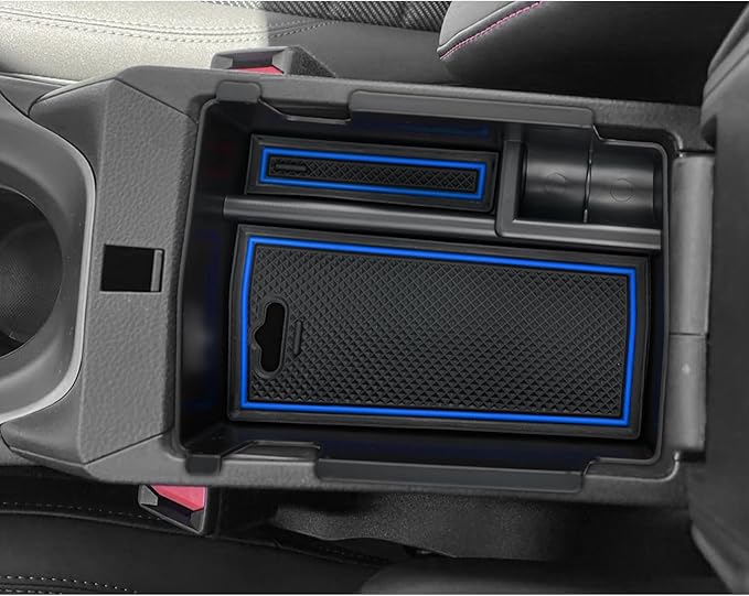 SXCY Fit for 2023-2025 2026 Compass/Hornet Center Console Organizer Tray 2023-2026 Compass Hornet Accessories 2022 2023-2025 2026 Compass Armrest Console Insert Box 2023 Hornet ABS Storage Blue Mats
