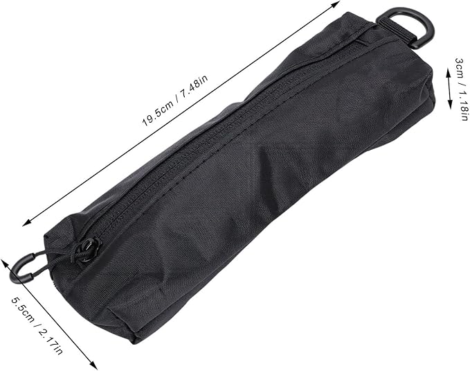 Portable Tool Pouch, Puncture Proof Oxford Fabric with Reliable Zip, Foldable EDC Storage Bag for Small Tools Office Supplies, 19x5.5x3cm