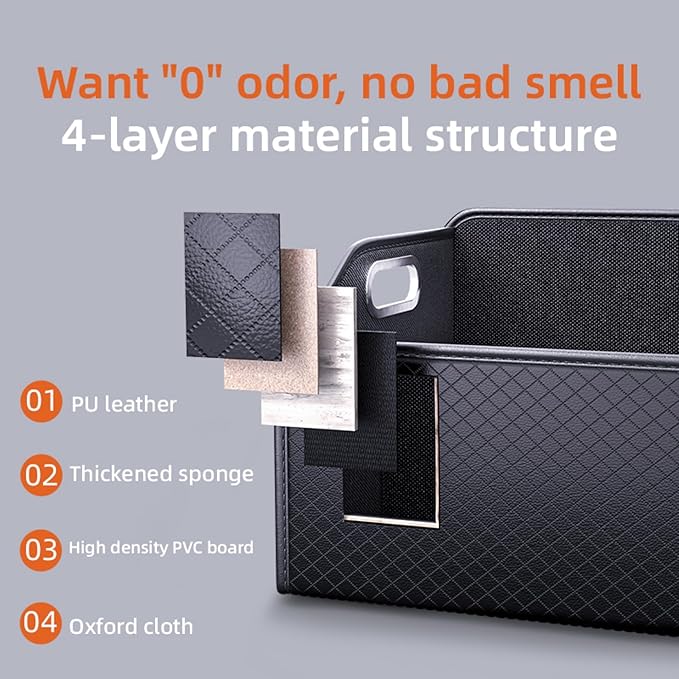 Car Trunk Organizer and Car Storage,Collapsible Multi-Compartment Car Organizers, Waterproof foldable luggage bag with 4 pockets，Suitable for any car