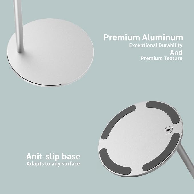 Aluminum Alloy Headphone Stand for Desk with Non-Slip Base - Universal Headset Stand Compatible with Over-Ear, On-Ear and Neckband Headphones (Silver)