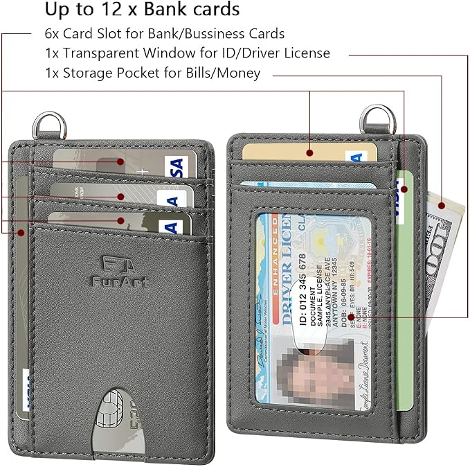 FurArt Slim Minimalist Wallet, Front Pocket Wallets, RFID Blocking, Credit Card Holder for Men