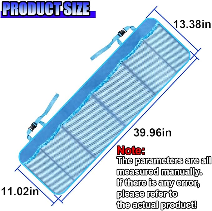 Car Trunk Organizer, 40"×14" Large Capacity Hanging Backseat Trunk Storage Bag with 6 Mesh Pockets, Space Saving Auto Interior Accessories for SUV MPV Truck Van (Blue)