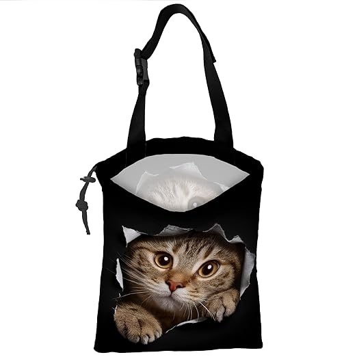Car Trash Bag Cat in Black Hole Car Trash Bin Leakproof Waterproof Car Trash Can for Back Seat, Foldable Car Garbage Bag with Adjustable Straps and Drawstring for Car Accessories