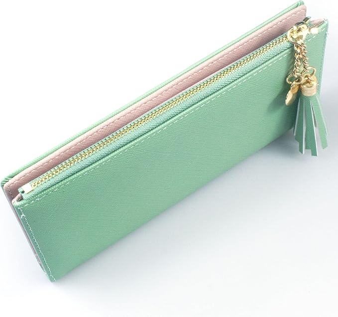 Valentoria Womens Wallet Cute Elegant Long Slim Card Holder Case Minimalist Coin Purse Thin Tassels Zip Clutch Wallets for Girls Ladies | Cute, Elegant, Long, Slim, Case, Minimalist