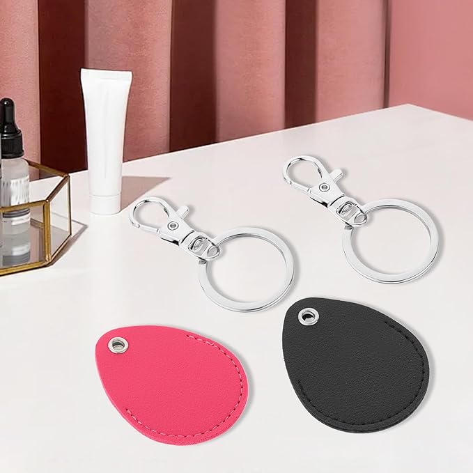 Psyqtsuary Leather Key Fob Holder, 4 Pcs PU Leather Keychain Key Holder for Keychain General Keys Fob, for Keys ID Keys Cards