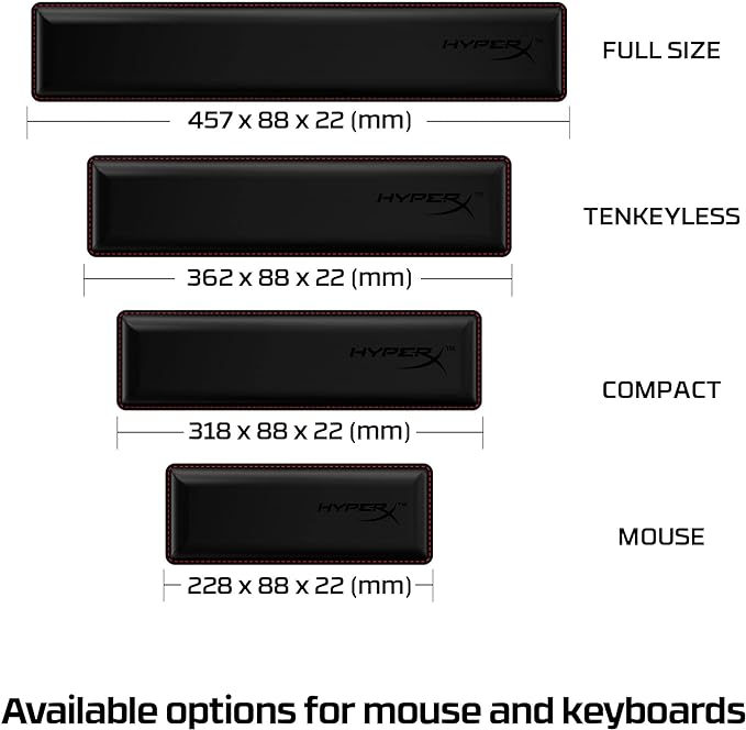 HyperX Wrist Rest – Mouse – Cooling Gel – Memory Foam – Anti-Slip,Black