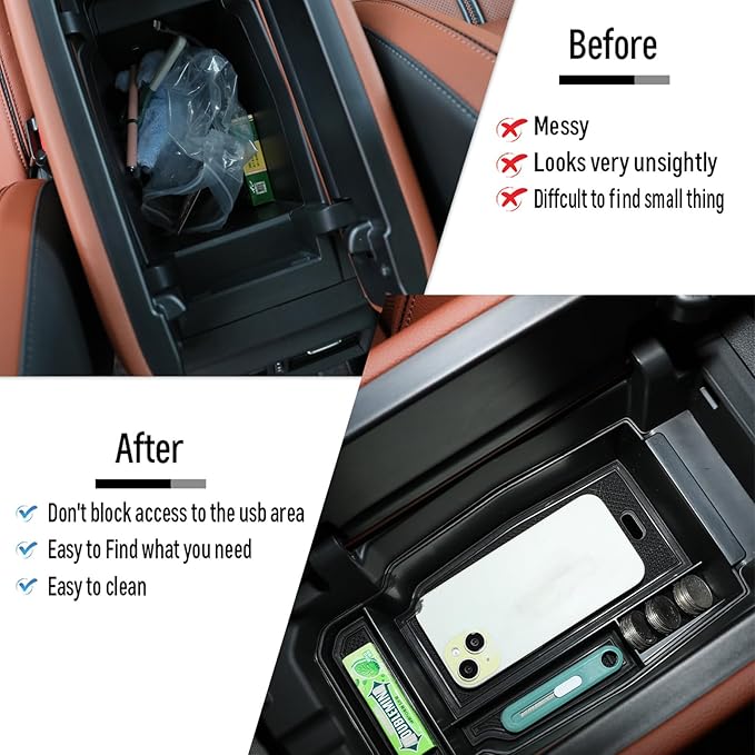 4PCS for Mazda CX50 and CX-50 hybrid Center Console Organizer Tray, Armrest Storage Box for Mazda CX50 CX 50 2025 2024 2023 Prime Insert Secondary Box, Must Have Interior Trim Accessories