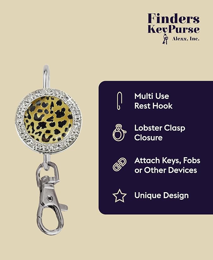 Women’s Bag Charm Key Finder, Car Keychain Hook, Cute Purse Organizer & Tote Bag Accessories, Gifts for Mom - Bling