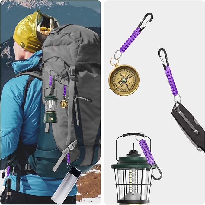 EOTW Carabiner Keychain,Paracord Keychain Small Aluminum Clip D Ring for Camping, Hiking, Fishing, Or As A Key Organizer